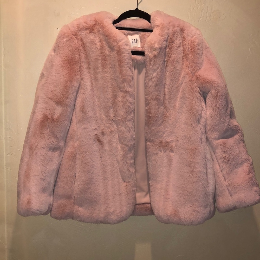 Gap faux fur chubby jacket xs